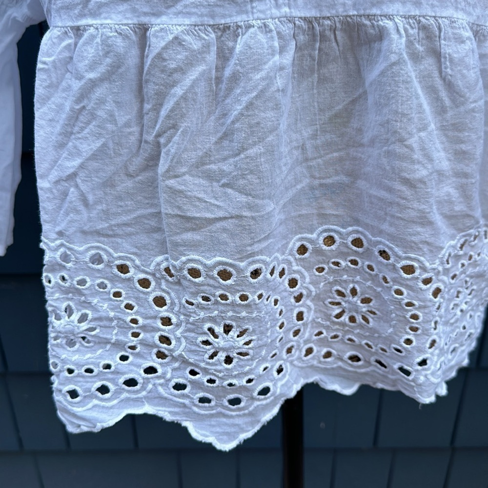 🤍🤍🤍RD Style white cotton large blouse top eyelet boho - Picture 2 of 9